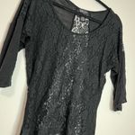 Wet Seal  Sheer & Lace 3/4 Sleeves Scoop Neck Top Women’s Shirt Size Medium GUC Photo 1
