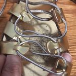 J.Crew  studded metallic‎ gold lace up gladiator sandals women’s size 7 Photo 2