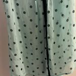 Candie's Womens Sleeveless Button Up Blouse M Teal Blue Black Polka Dots & Mesh Photo 2