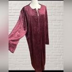 Miss Elaine 2X Wine Embossed Full Zip Caftan Luxe Lounge Gown Housecoat Robe Photo 1