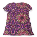 Jones New York Women’s Multicolor Geometric Print Short Sleeve Top Size S Pink Photo 1