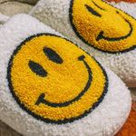Smiley Face Plush Slippers Size M Photo 6