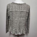 Anthropologie  Anama Beige & Black Striped Tweed Peplum Top Size Medium Photo 4