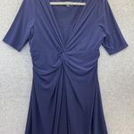 CHAPS Women's Dress Solid Navy Blue Short Sleeve Size Petite XL V Neck Sheath Photo 11