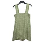 House Of Harlow Tweed Mini Dress Size XS Green Metallic Fringe Mod Sleeveless Photo 2