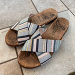 Sorel Sam Edelman Women's 8.5 Hattie Slide Sandal Sandals Blue Gray Gold Green Summer Photo 2