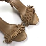 Joie  Pippi Fringe Tan Suede Ankle Strap High Heel Shoes Women Sz. 6 Photo 2