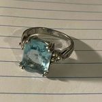 Sterling Silver 💎 925  Blue Topaz Ring size 7 Photo 0