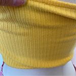 Forever 21 Solid Yellow Cropped Stripe Textured Tube Top Photo 4