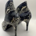 Pour La Victoire  Vika Snakeskin Lace-Up Peep Toe Booties Heels Sz 8 Stiletto Photo 4