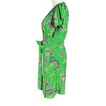 Veronica M Wrap Dress Womens S Green Floral V-Neck Stretch Cool Comfortable Photo 3