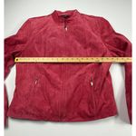 Valerie Stevens Suede Leather Jacket Full Zip Moto Style Pink XL Photo 2