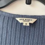 Max Studio  Elbow‎ Sleeve Rib Knit Top Blue M Photo 2