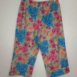 White Stag Linen Cotton Blend Pink Floral Shirt and Cropped Pants Set Photo 10