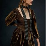 Free People NWOT Farrier Velvet Mini Dress Olive Green Photo 1