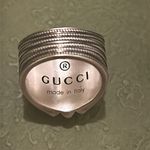  Interlocking G 20MM Silver 925 Ring Gucci Size 10/ US Size 5.25 Photo 2