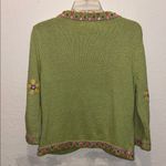 Vintage Green Cardigan with Floral Accents Size L Photo 5