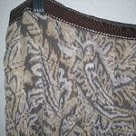 Oscar de la Renta  14 34x25 Silk Abstract Leaf Print Skirt Plus in Caramel Photo 3
