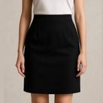 Norton Mcnaughton Vintage 100% virgin wool black knee length skirt Sz 8 Petite Photo 0