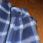 Wild Fable Oversized  Blue and White Plaid Flannel Button Down Shirt - Size S Photo 3