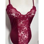 Vintage Bestform Burgundy Velvet Lace Teddy Bodysuit Camisole Full Slip Lingerie Red Size undefined Photo 1