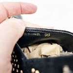 Loeffler Randall [] Black Gold Studded Mara Leather Cap Toe Espadrille Flats Sz 9 Photo 10