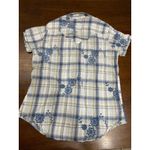 Rockmount Ranch Wear Top Womens Large Western Shirt Pearl Snap Embroidered Blue Photo 2