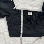 Aritzia TNA Smocked Puff Sleeve Cottagecore Crop Top Black Photo 7