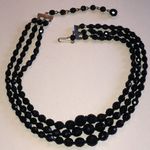 Western Germany Elegant Vintage Black Glass Beaded Necklace Photo 5