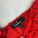 Lulus  women's size medium red lace dress first kiss v neck date wedding guest m Photo 3