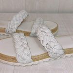 Marc Fisher Women's Jaimee White Braided Double Strap Slip On Espadrille Slides Photo 1