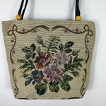 Vintage Floral Tapestry Tote Bag Cottagecore Grandmillennial Shabby Chic 90s Tan Photo 1