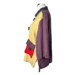 XIAO Colorblock Tunic Jacket Women Size L‎ Top Linen Art To Wear Langenlook BOHO Yellow Size L Photo 1