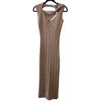 AKNVAS Sevrine Glitter Twisted Midi Dress Champagne Pink Size Small NWT Photo 3