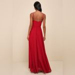 Lulus LULU’S Cause For Commotion Red Pleated Bustier Maxi Dress Photo 2