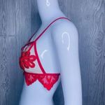 For Love & Lemons  skivvies red lace appliqué sheer strapy bralette lingerie to Photo 4
