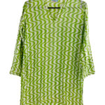 Roberta Roller Rabbit  12 Long‎ Sleeve Tunic Lime Green Swirl Eclectic Whimsical Photo 0