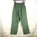 The Great Gunny Sack Pant Women 0 Green Floral Crop Trouser Paperbag Button Fly Photo 2