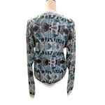 VINTAGE CREW NECK SWEATER 80’s PREP GEOMETRIC DESIGN STYLISH ACADEMIA Blue Size L Photo 1