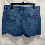 SO  Plus Size 20 Denim Jean Shorts Crochet Flower Patch Frayed Hem Photo 2