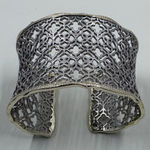 Kendra Scott Candice Cuff Bracelet Geometric Filigree Rhodium Silver Tone Photo 0
