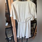Show Me Your Mumu linen wrap dress beige vneck short sleeve sandy tie front bow Photo 8