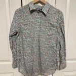 Lands' End Lands’ End Women’s Floral Cotton/Linen Blend Half Button Down Long Sleeve Size M Photo 0