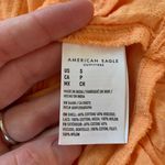 American Eagle AE V-Neck Lace Boho Tie-Front Ruffle Trim Cropped Blouse Orange Photo 5