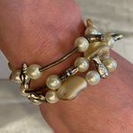 Metallic Sea Life and Pearlized Rock Beads Ocean Beach Theme Wrap Bracelet Silver Photo 7