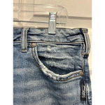 Silver Jeans  Francy Mini Skirt Womens‎ 6 Blue Denim Mid Rise Raw Hem Zip Fly Photo 3