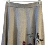 Desigual Women's Floral Embroidered Embellished Flare Skirt Purple Black Size L Photo 4
