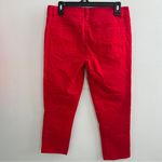Tory Burch Cropped RED Jeans Embroidered Logo Pockets Slim Size 26 NWOT Photo 9