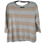 Cortland Park Light Blue Tan 100% Cashmere Sweater Pearl button closure Size L Photo 0