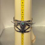 Silver Bull Head Cuff Bracelet Photo 4